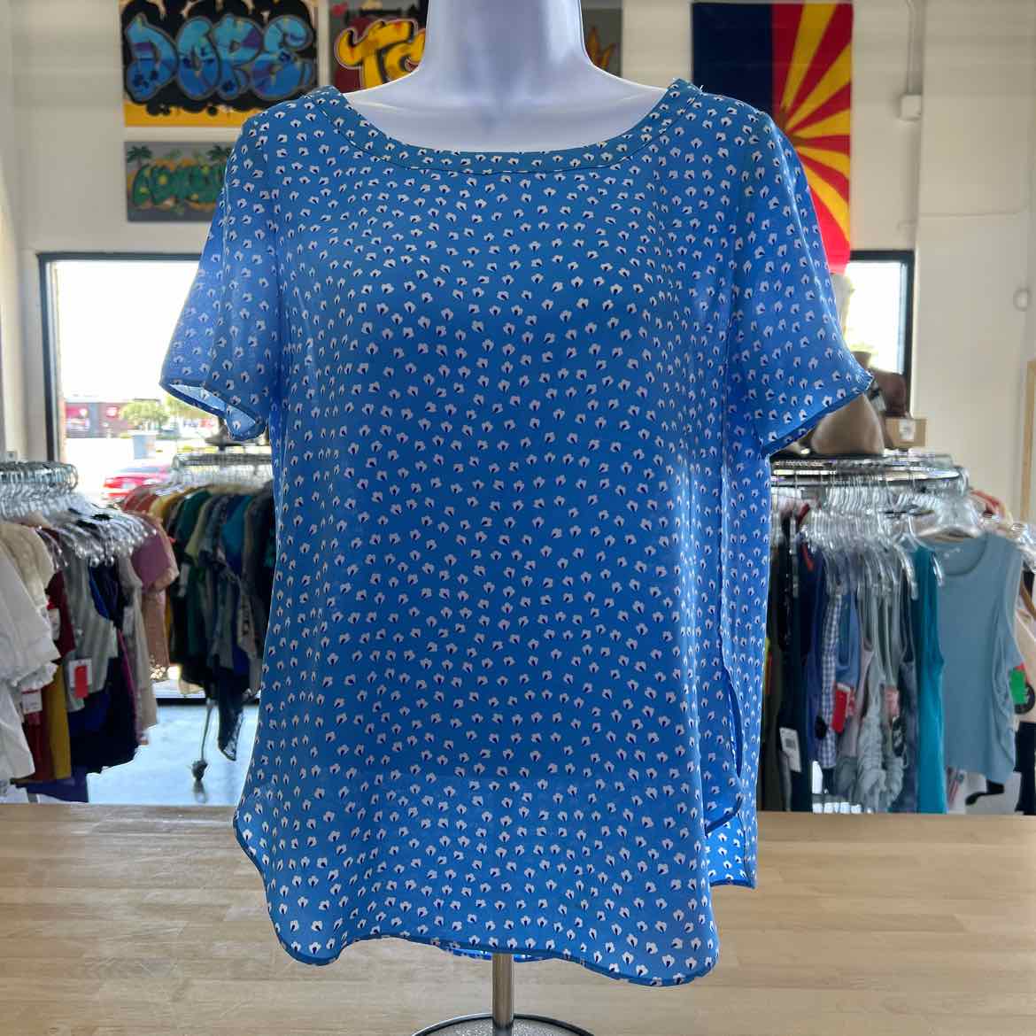 Banana Republic Size XS Blue Preloved Blouse SS
