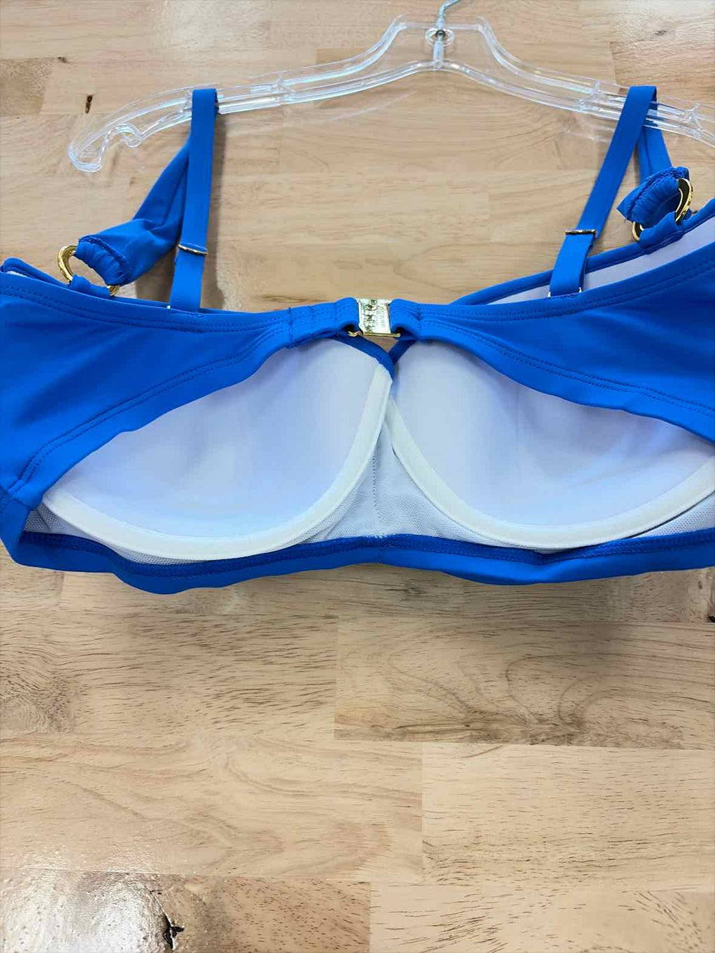 Bleu Size 36D Shirred Bikini Top