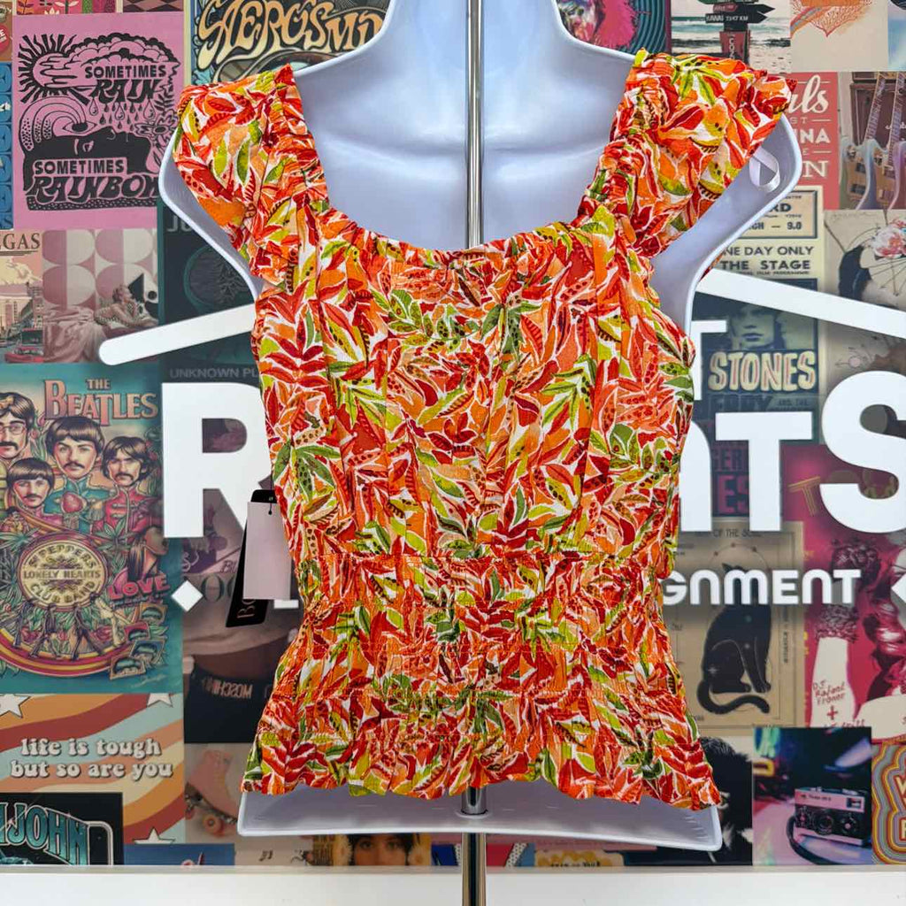 BCX Size M Printed Sleeveless Top