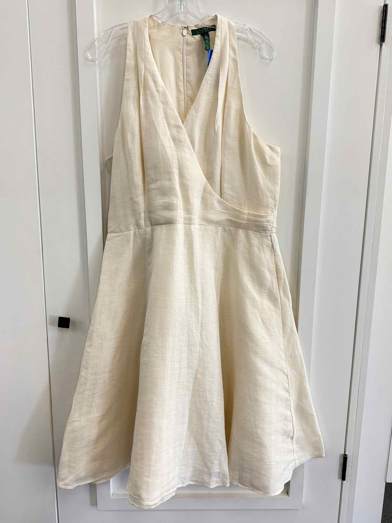 Lauren Ralph Lauren Size XL Cream Linen Preloved Dress