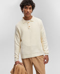 Mode of One Men's Long-Sleeve Polo Sweater - Soft Vanilla