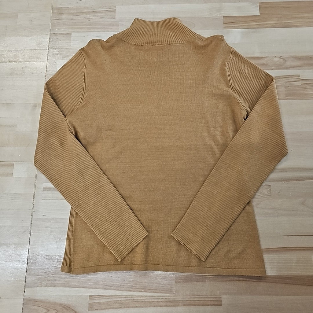 Sharon Young Size M Tan Turtleneck