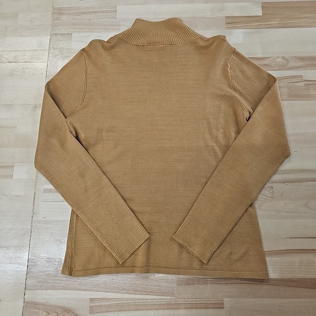 Sharon Young Size M Tan Turtleneck