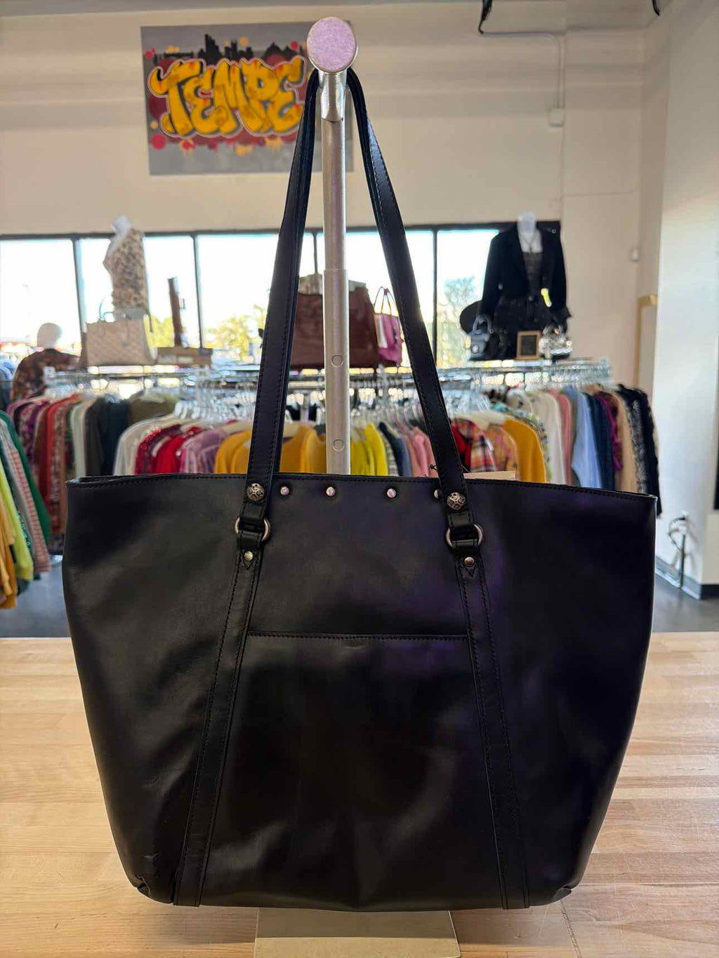 Patricia Nash Benvenuto Smooth Leather Tote - Black