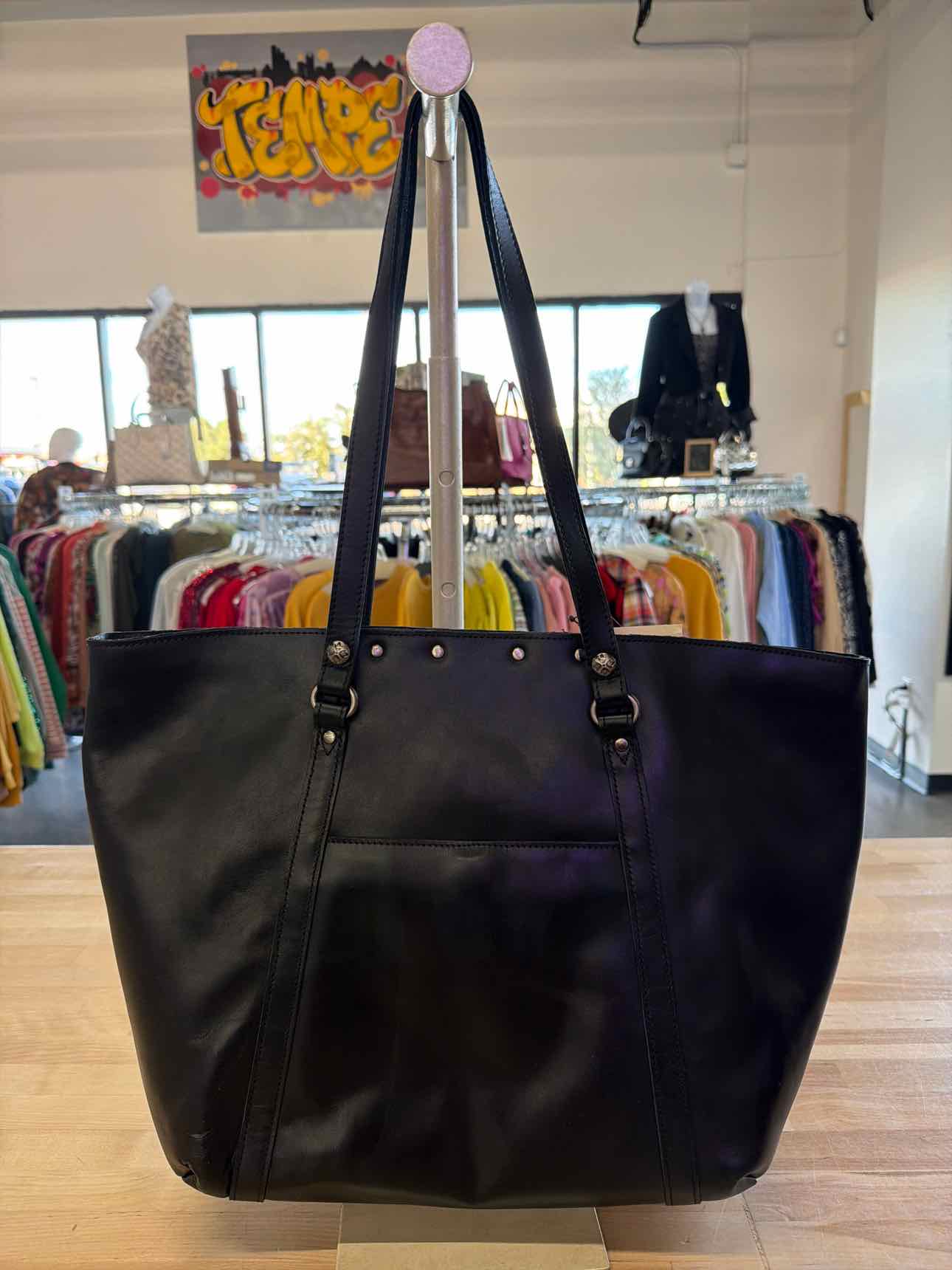 Patricia Nash Benvenuto Smooth Leather Tote - Black