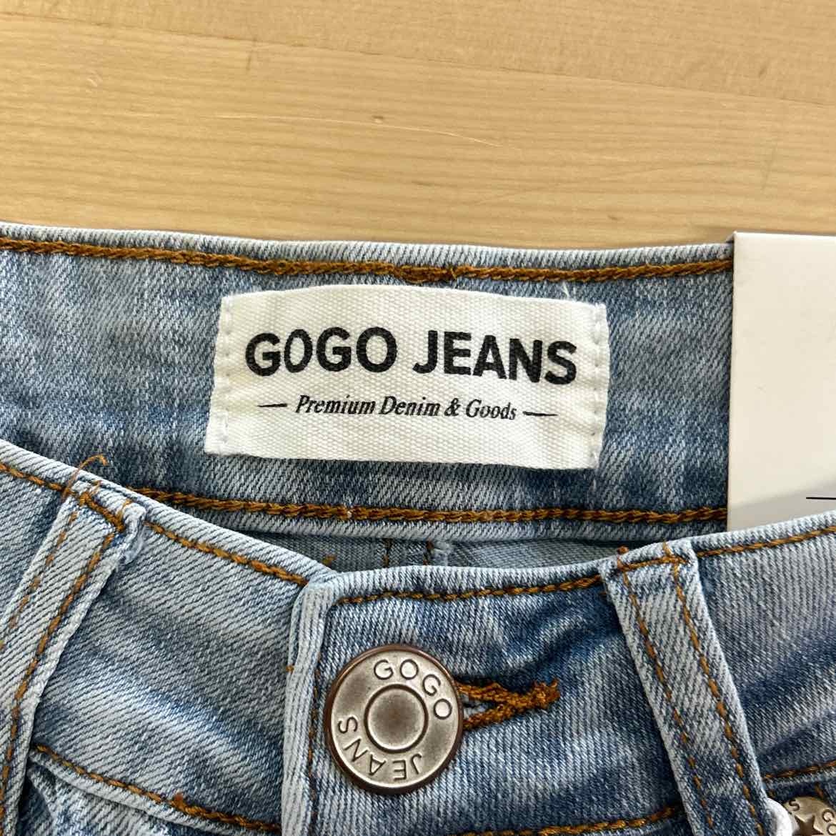 Gogo Jeans Juniors' Destructed Dream Fit Wide-Leg Denim Jeans - Light Wash - 1