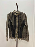 Urban Tribe Size M Gray & Tan Denim Preloved Jacket