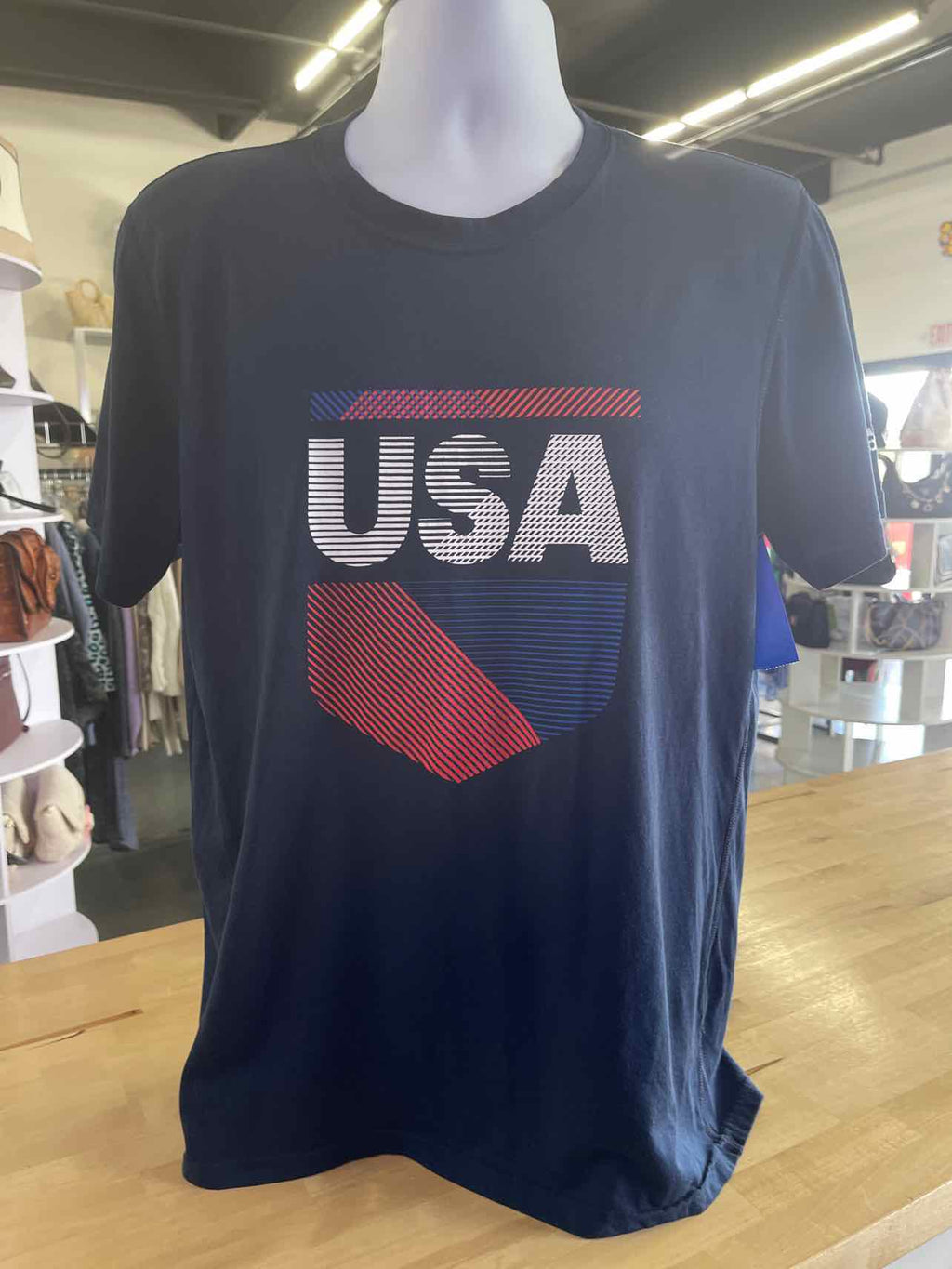 Adidas Size L Blue Preloved MENS T-shirt