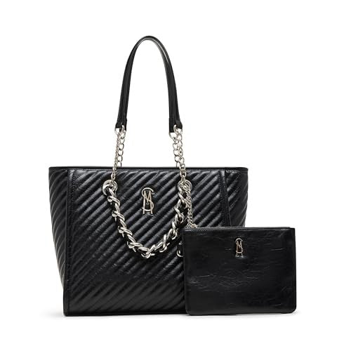 Steve Madden Bkatt-H Tote with Pouch Black Bags