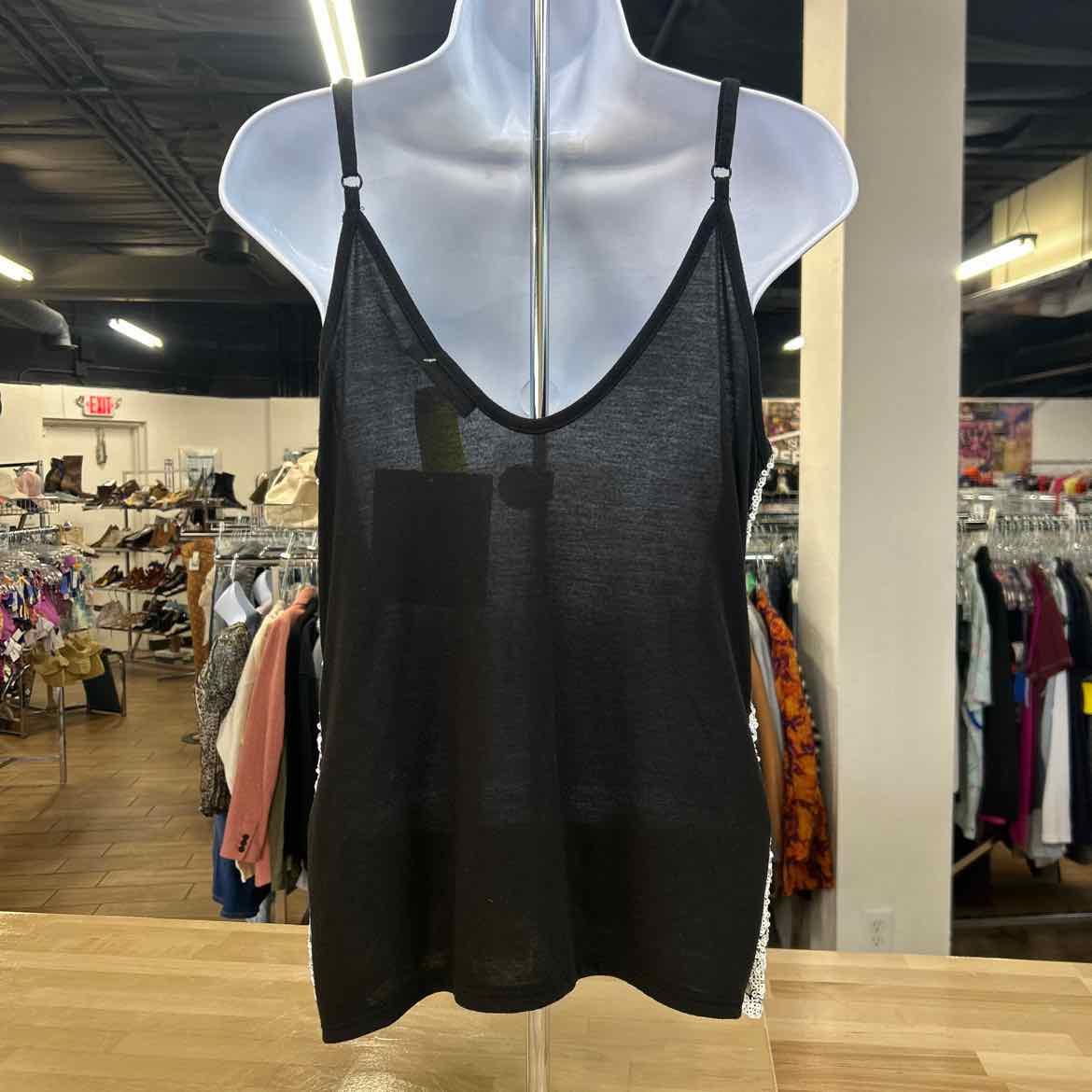 Third Wish Size L White Sequined Preloved Tank