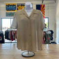 Anna & Frank Size L Beige Silk Preloved Button Down SS