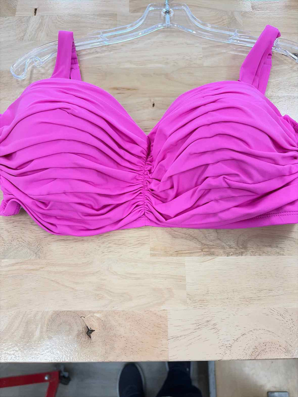 Bleu Size 38D Shirred Bikini Top - Dahlia
