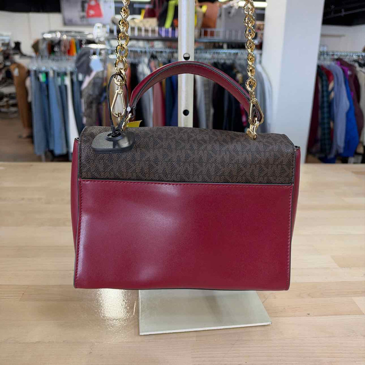 Michael Kors Red Rectangle Leather Preloved Handbag