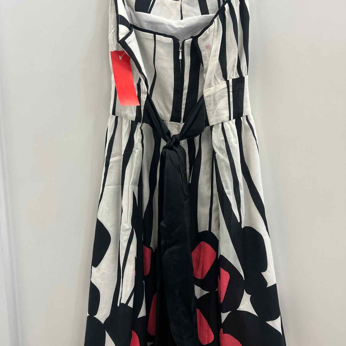 Claude Brown Size 8 White Black Pink Preloved Dress