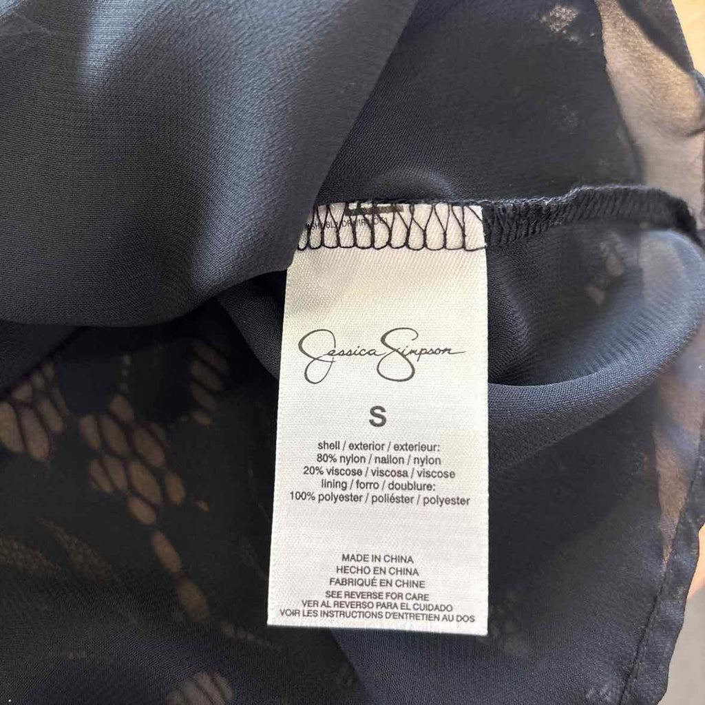 Jessica Simpson Size S Black Lace Preloved Blouse SS