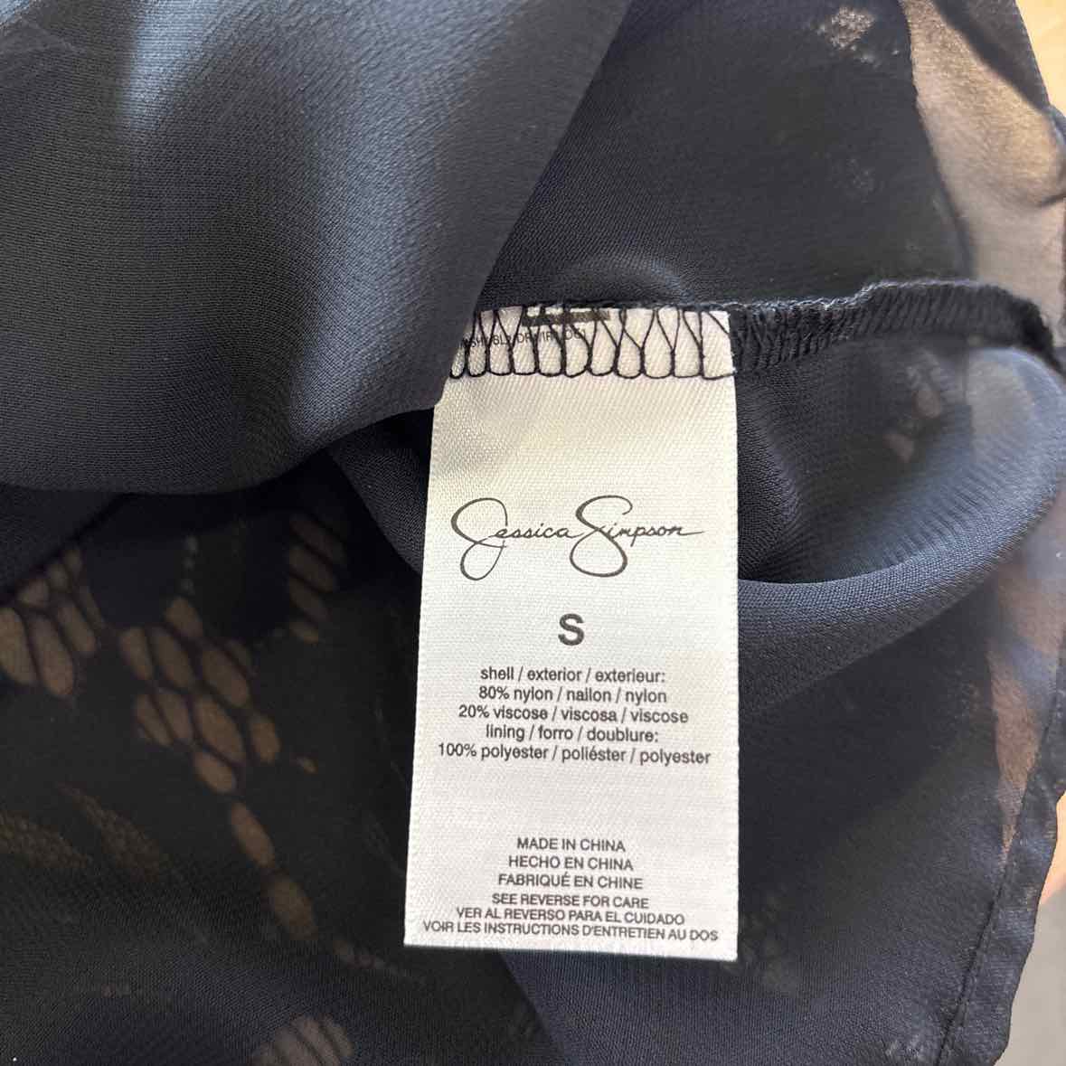 Jessica Simpson Size S Black Lace Preloved Blouse SS