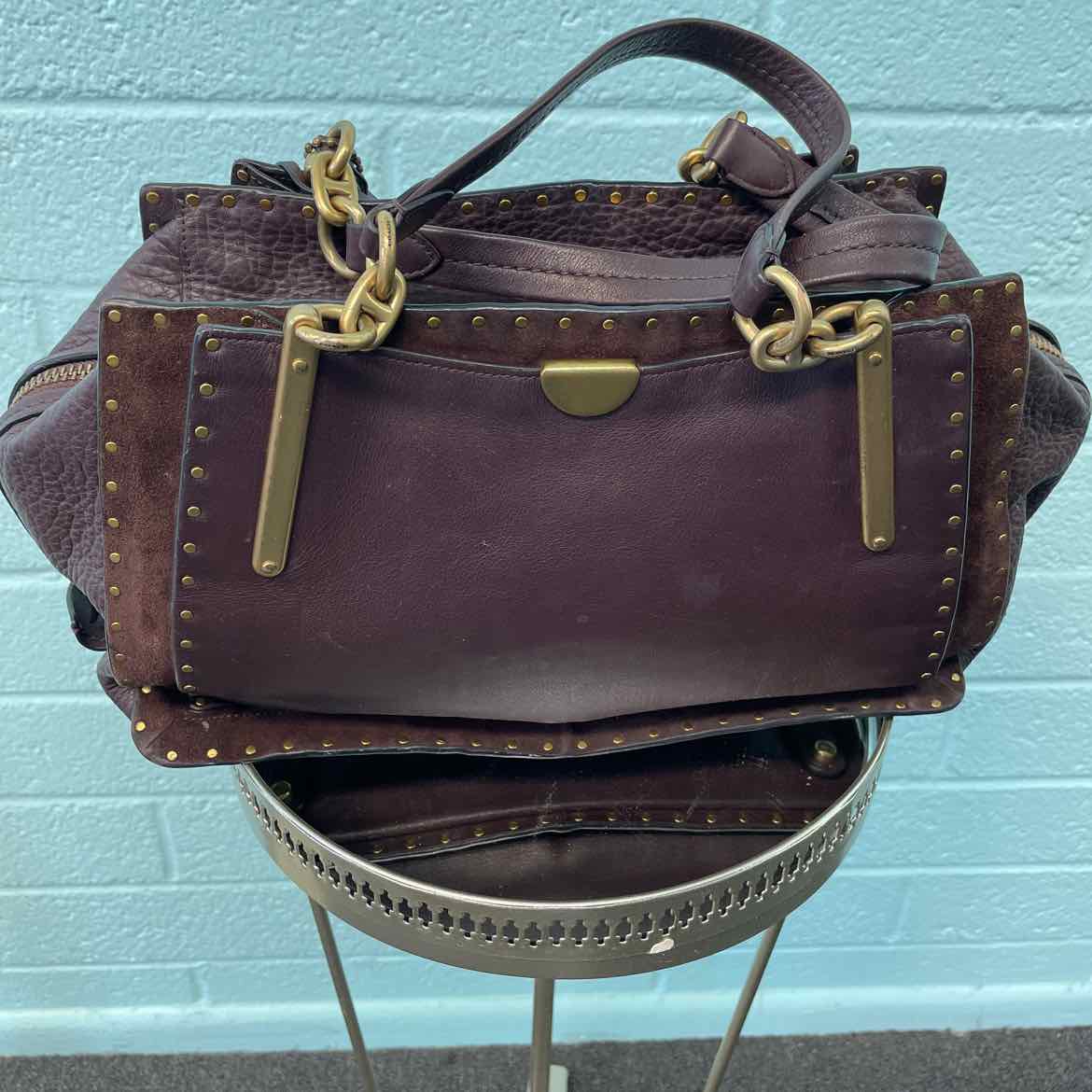 Coach Brown Boarder Rivets Dreamer 36 Lrg Satchel
