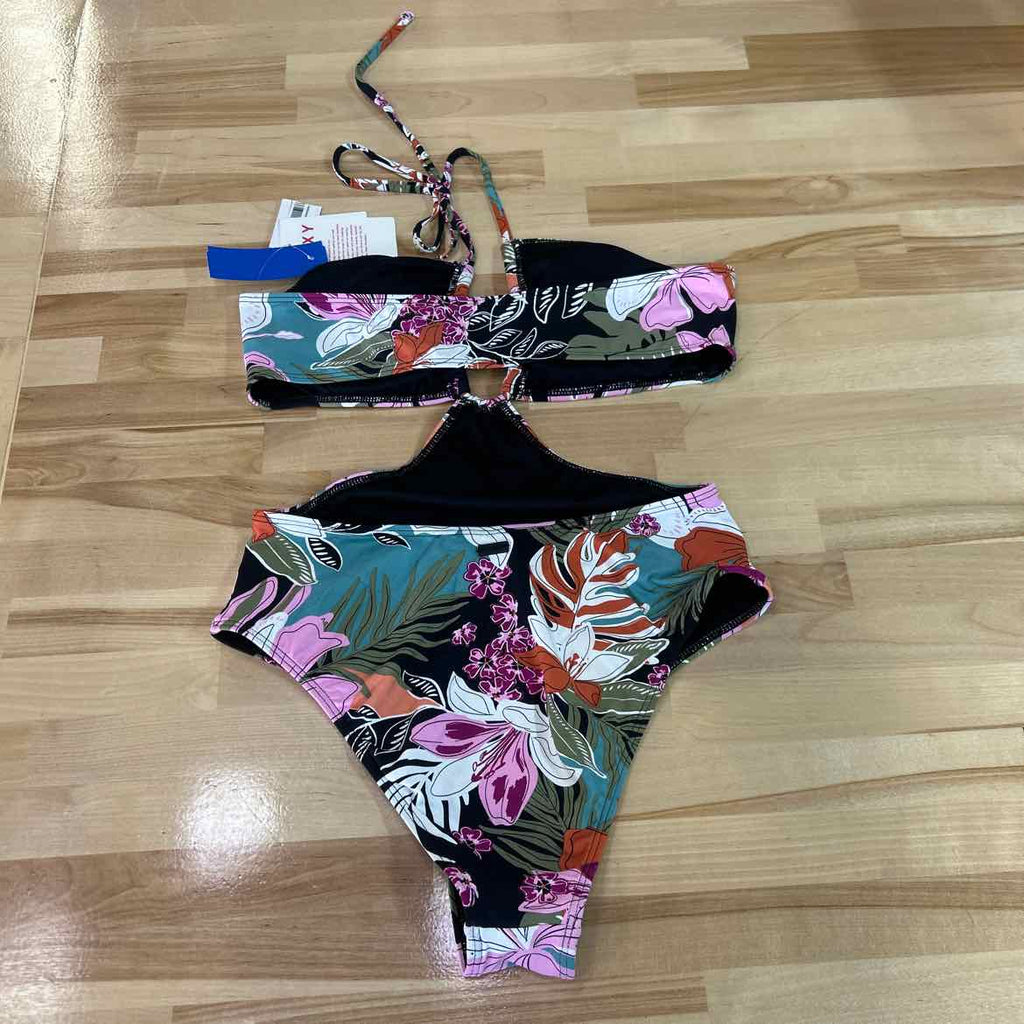 Roxy Juniors' Convertible Cutout One-Piece Swimsuit - Anthracite