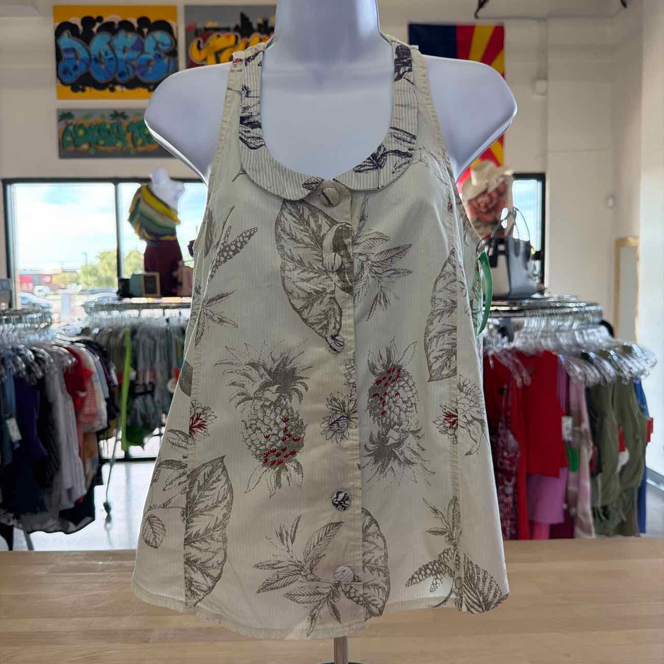 Joy Size M Gray Faille Preloved Sleeveless
