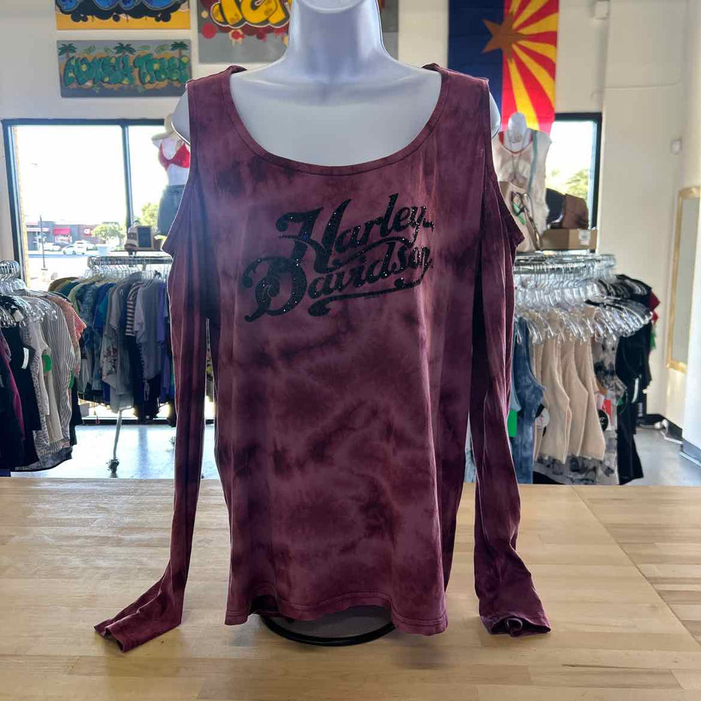 Harley Davidson Size 2XL Purple Rhinestone Cotton Preloved Longsleeve