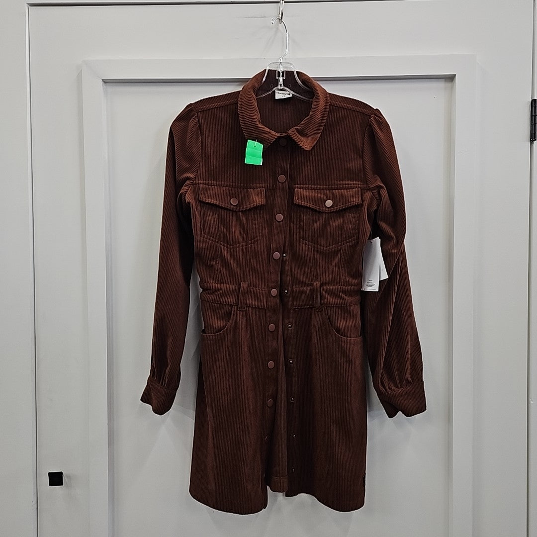 Hurley Juniors' Holland Long-Sleeve Mini Dress - Cocoa