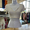 topshop Size 6 White Preloved Crop Top