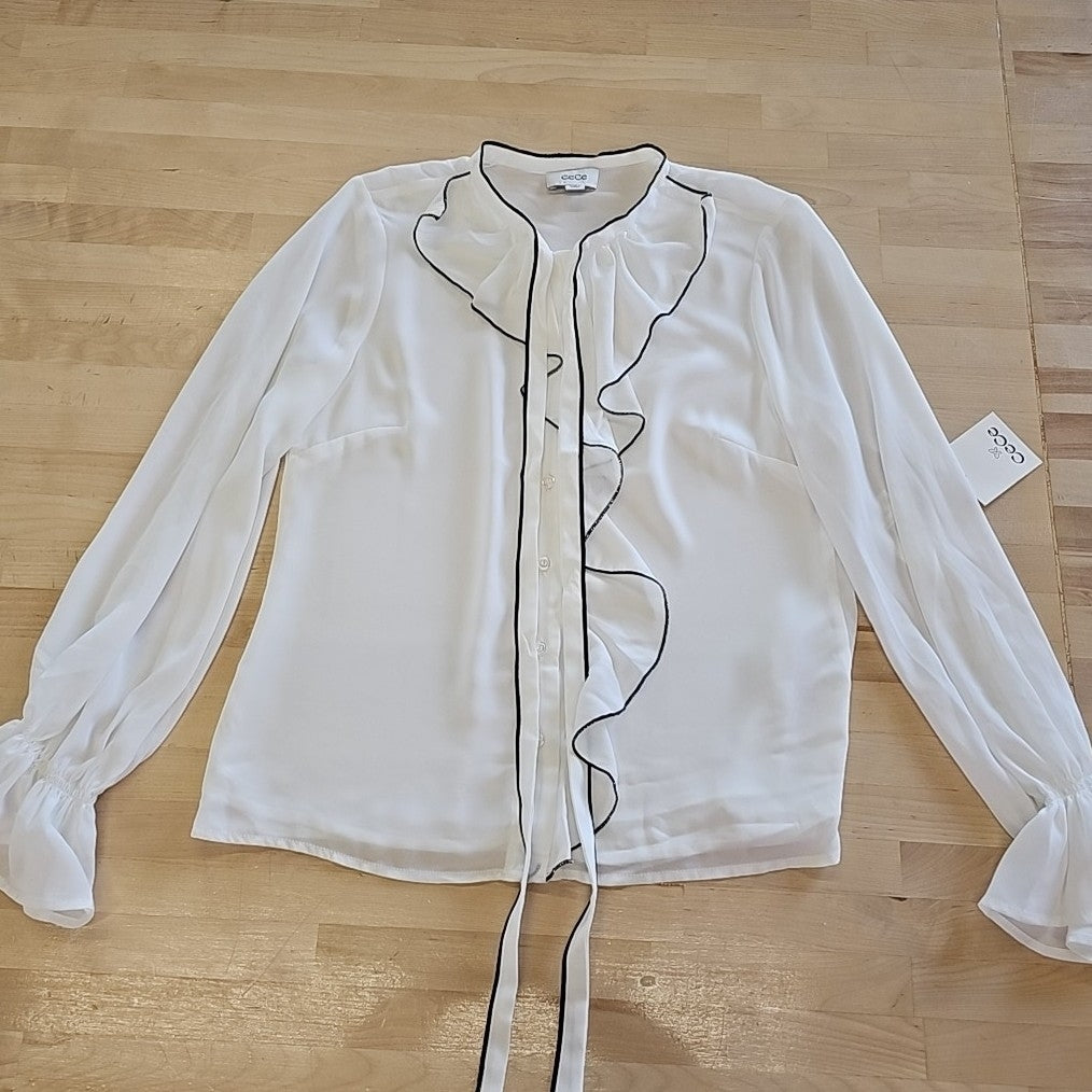 CeCe Size XS White New Blouse