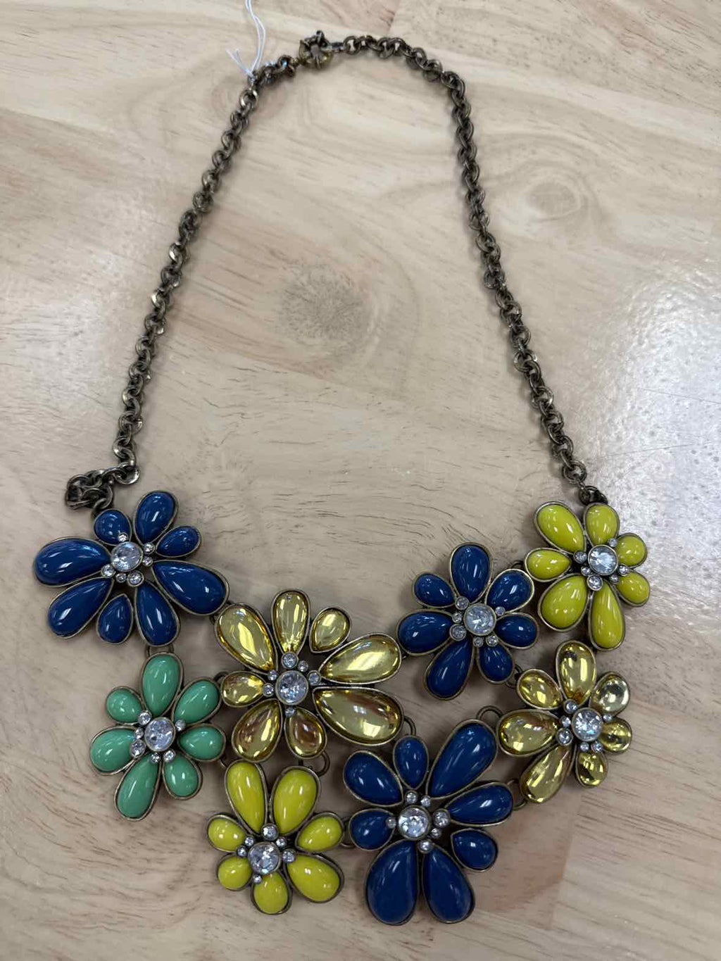 Joan Rivers Blue & Green Floral Necklace - Vintage