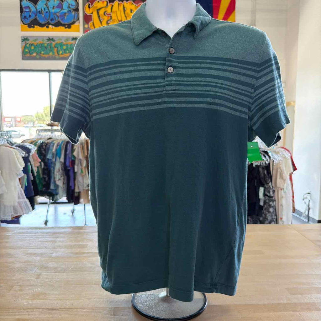Alfani Size M Teal Preloved MENS Polo