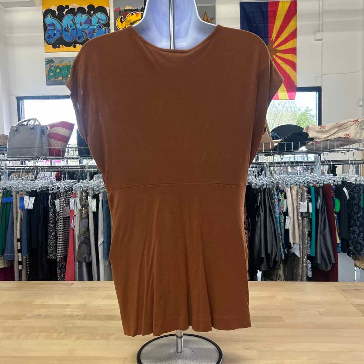 New York & Company Size XS Brown Preloved Blouse SS