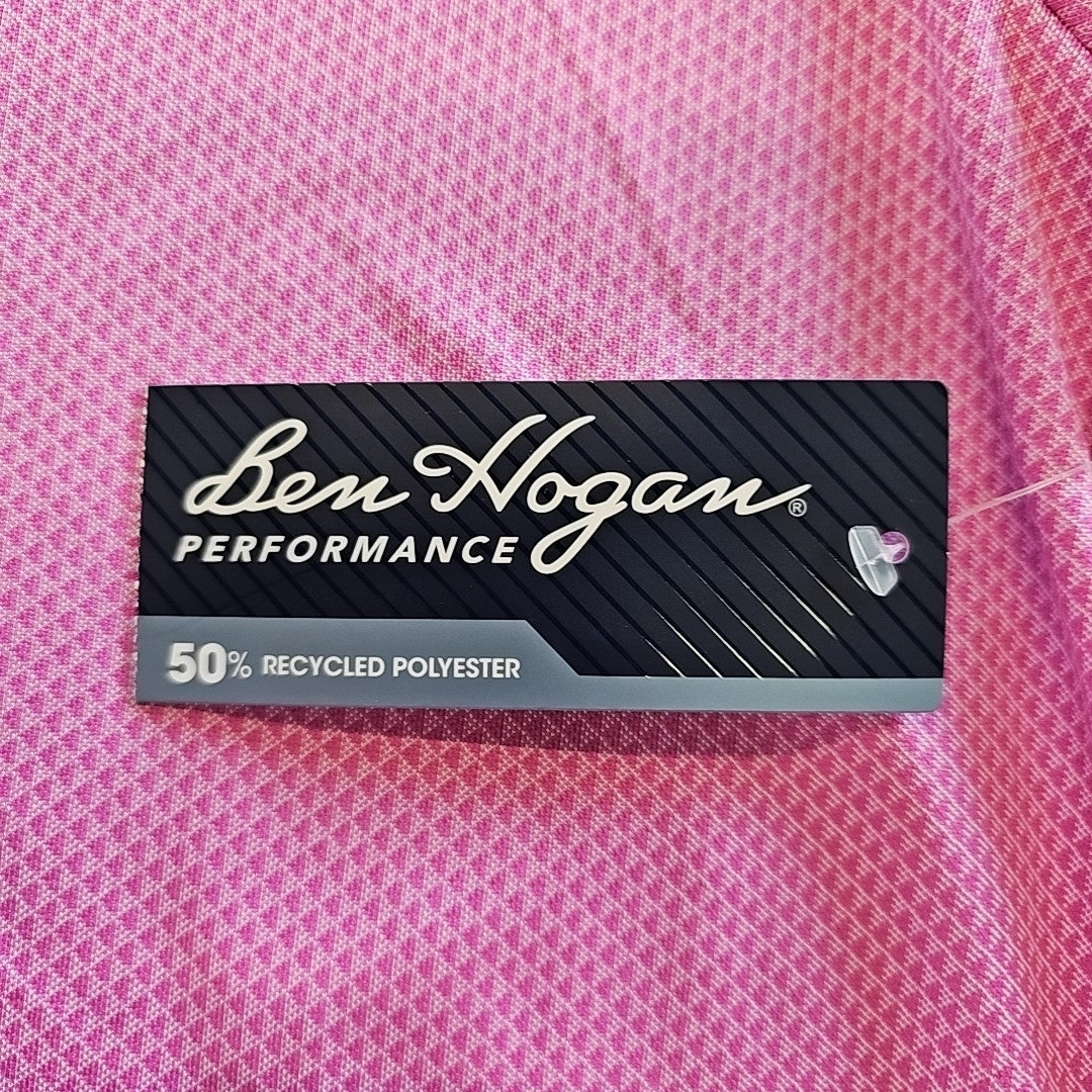 Ben Hogan Size 3XL Birdseye Geometric Print Jacquard Golf Polo Shirt