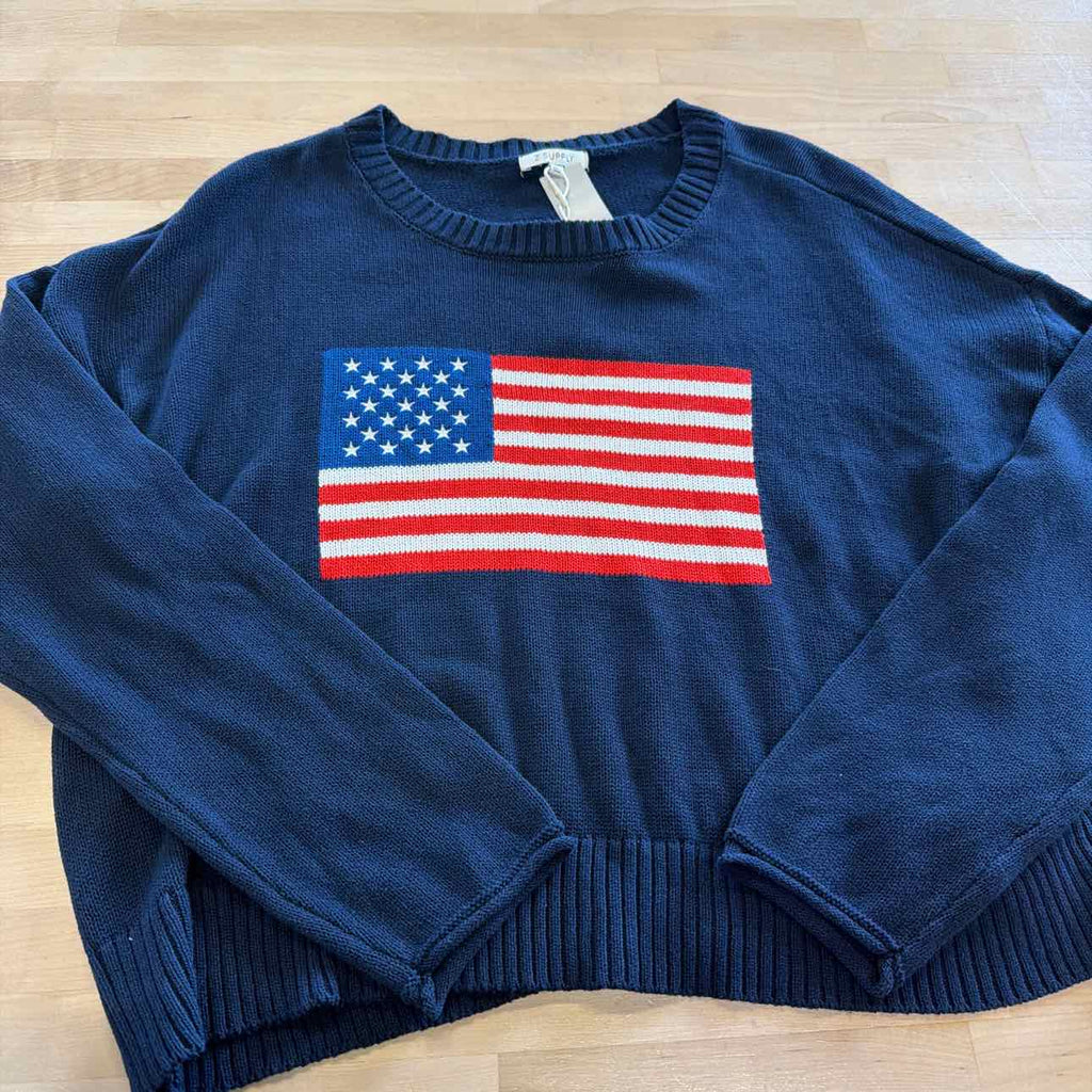 Z Supply Size L Navy New Sweater