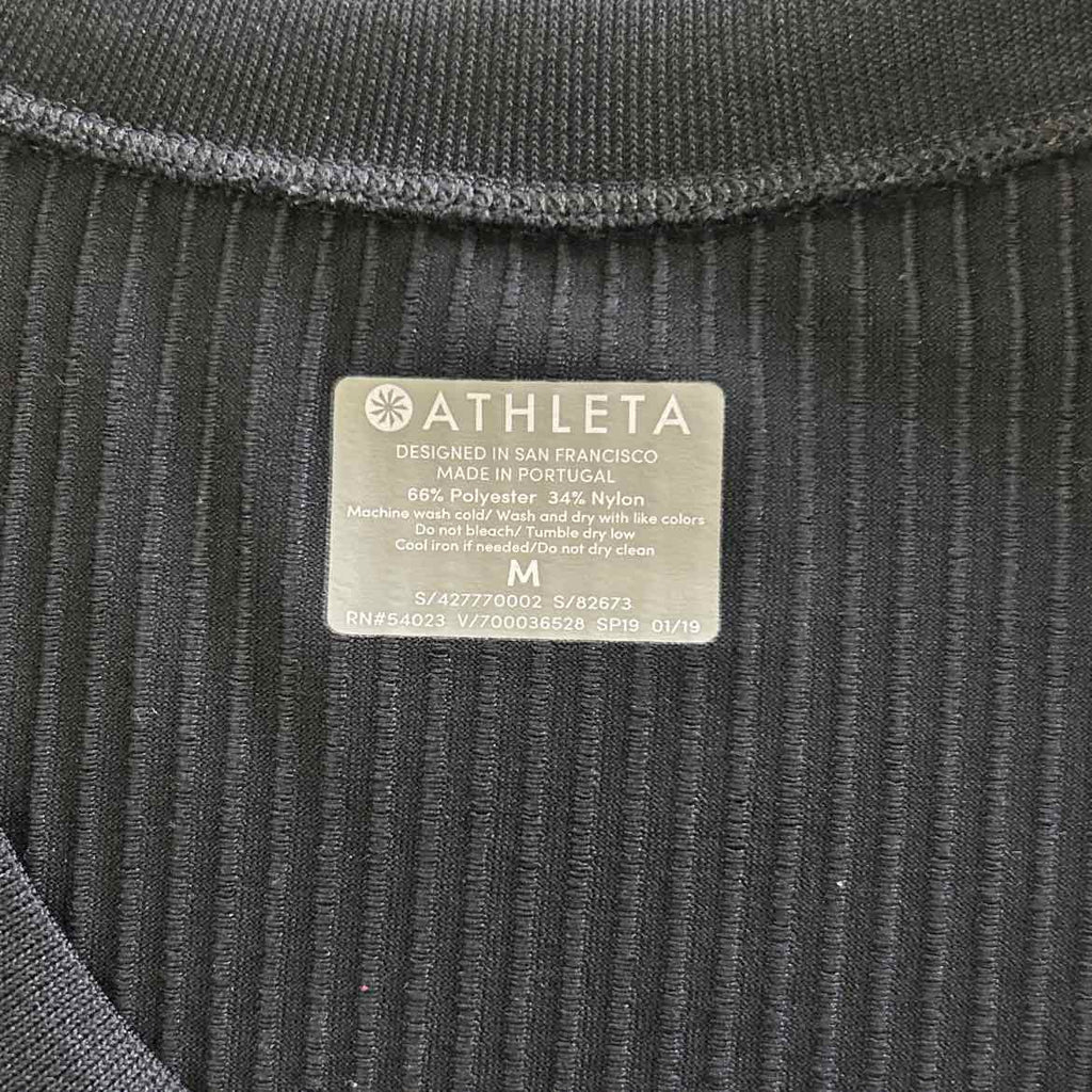 Athleta Size M Black Preloved Athletic Tee