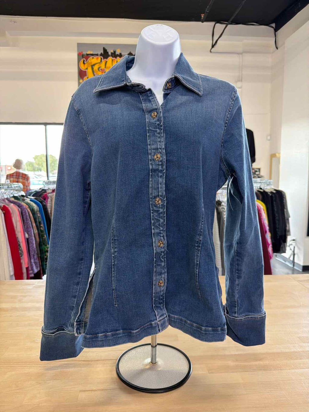 AG Size M Blue Denim Long Sleeve