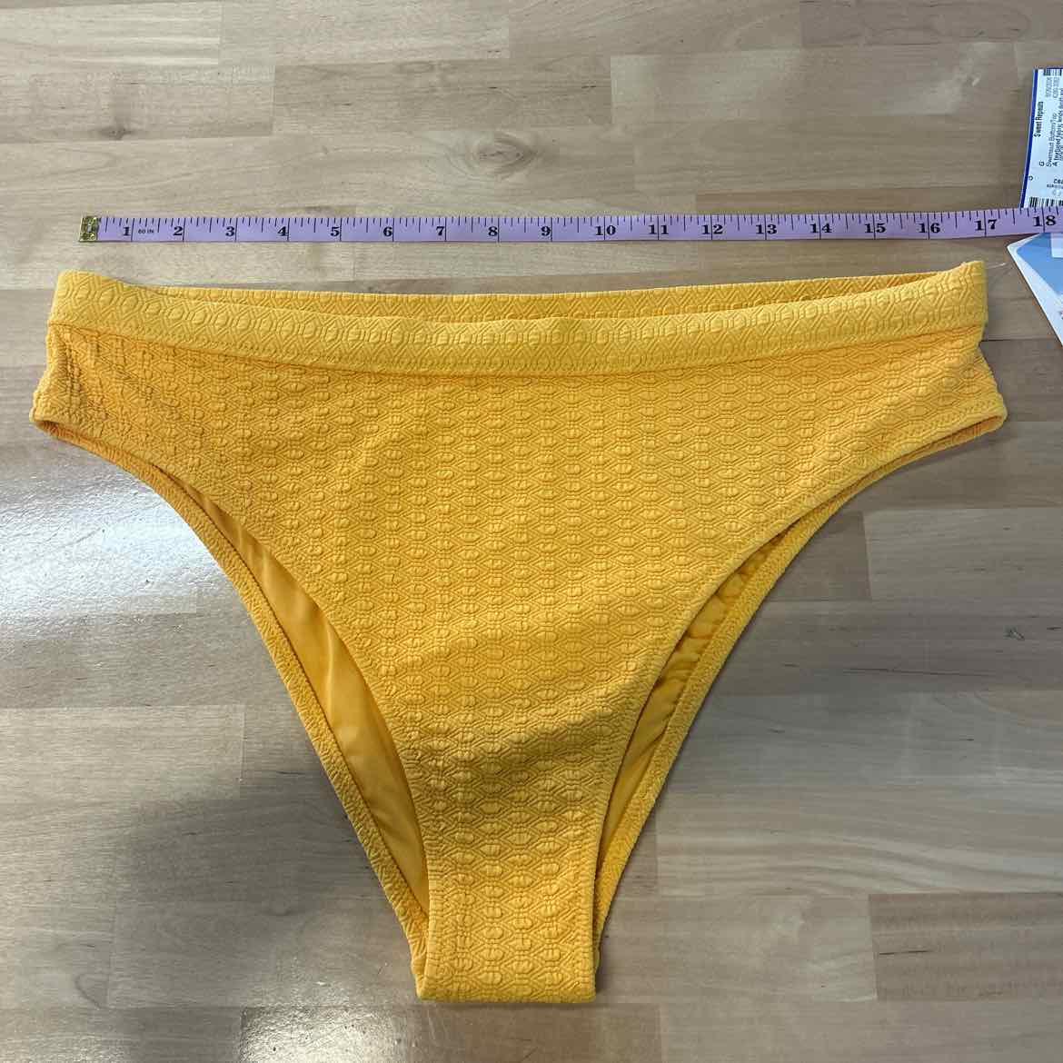 Roxy Size XL Juniors' Haleiwa Banded High-Waist Bikini Bottoms - Yellow