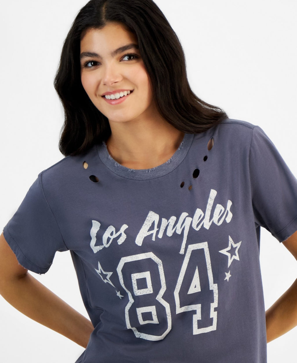 GRAYSON/THREADS Womens Los Angeles Distressed Graphic T-Shirt