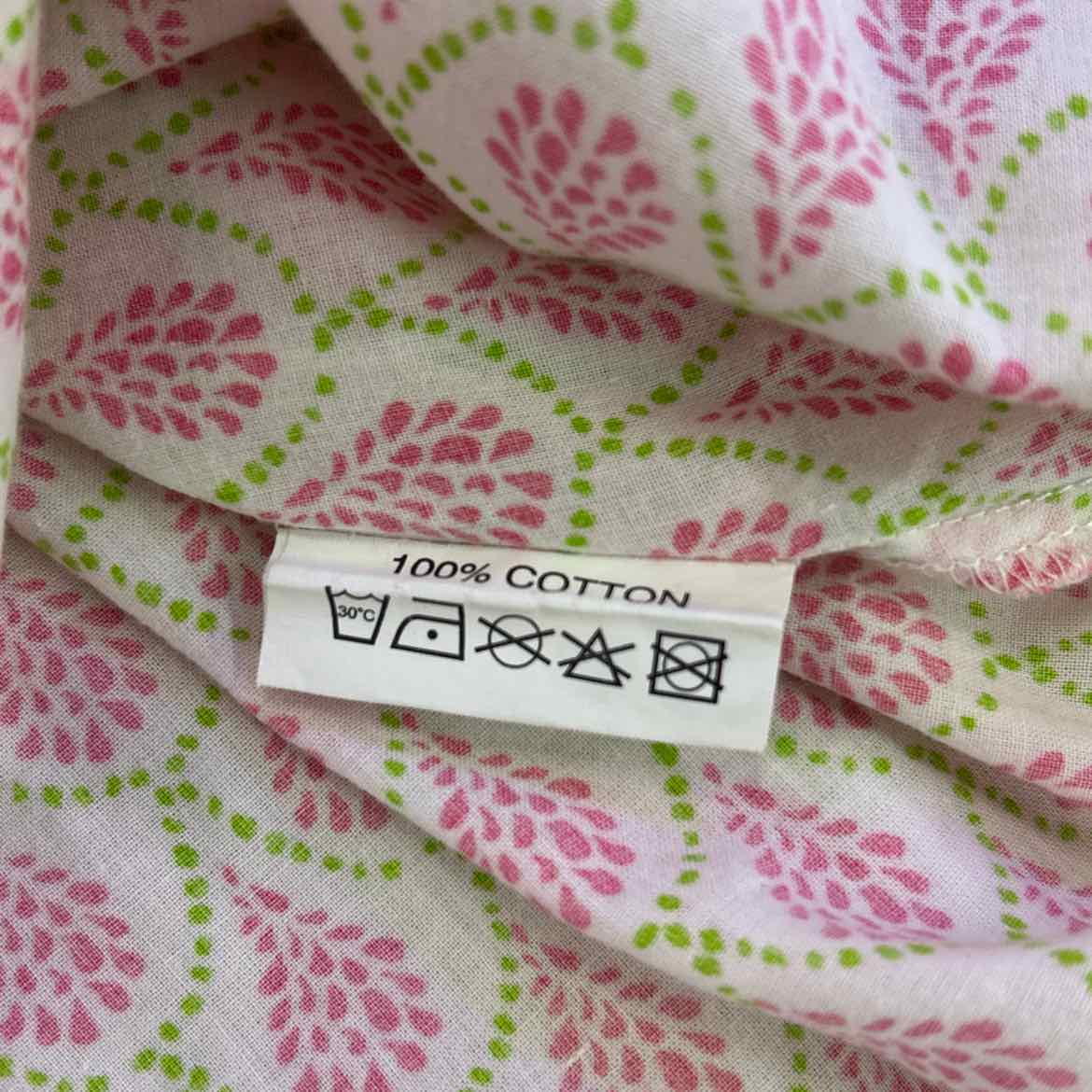 Rock Flower Paper Size S White Pink Green Cotton Preloved Dress