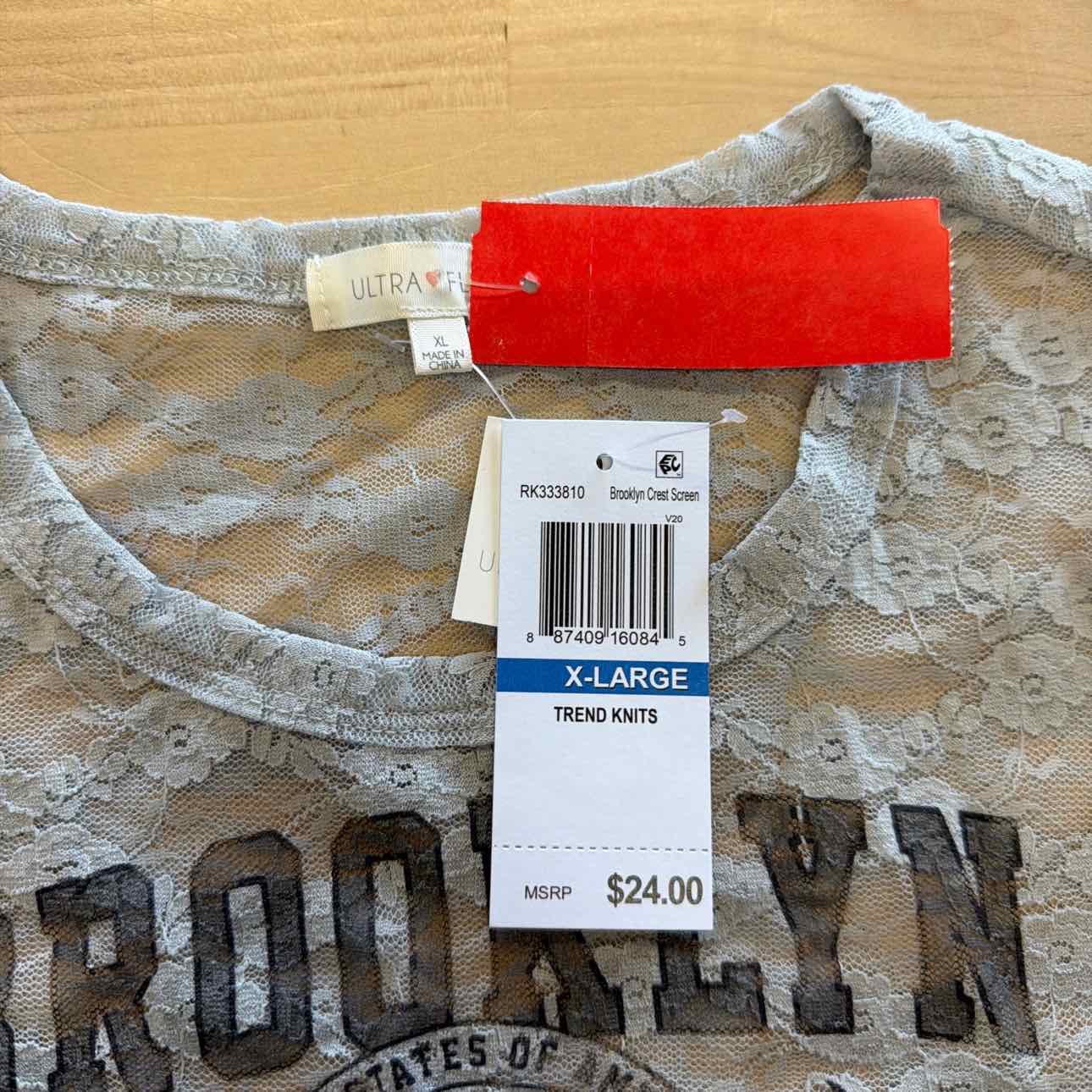 ultra flirt Size XL Gray New T-shirt