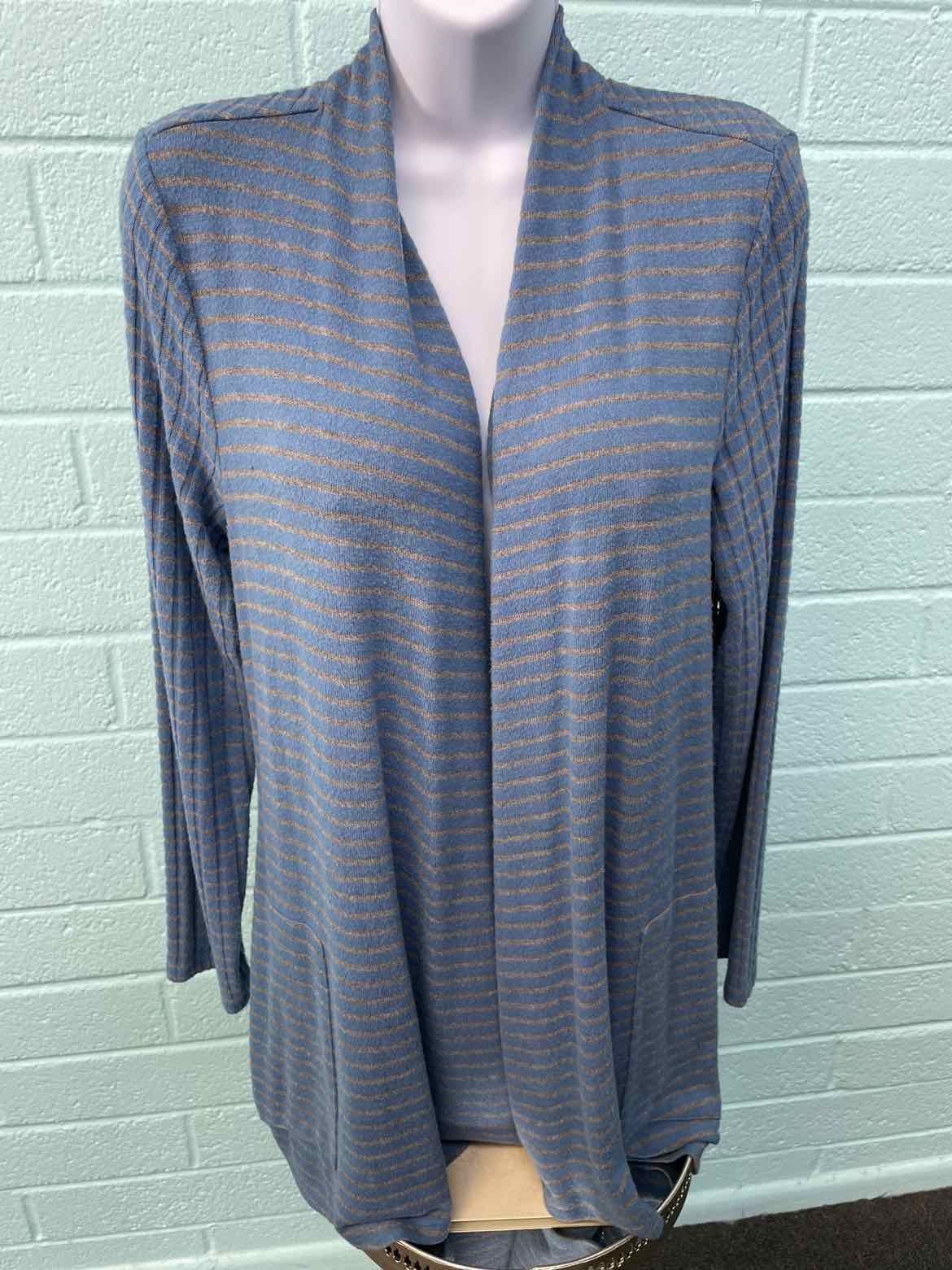 Chico's Size 0 Blue & Beige Print Sweater