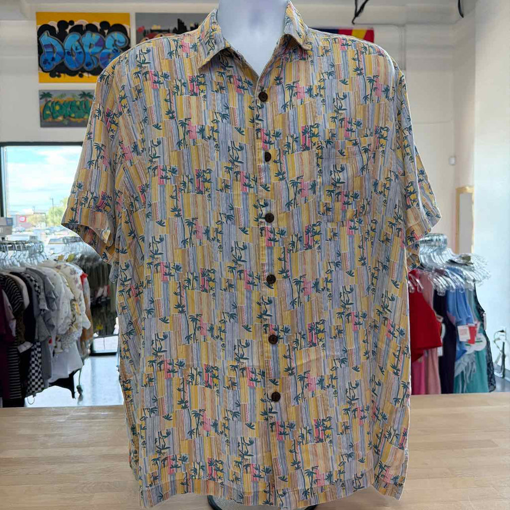 Caribbean Size XXL Tropical Preloved MENS Short Sleeve Shirt