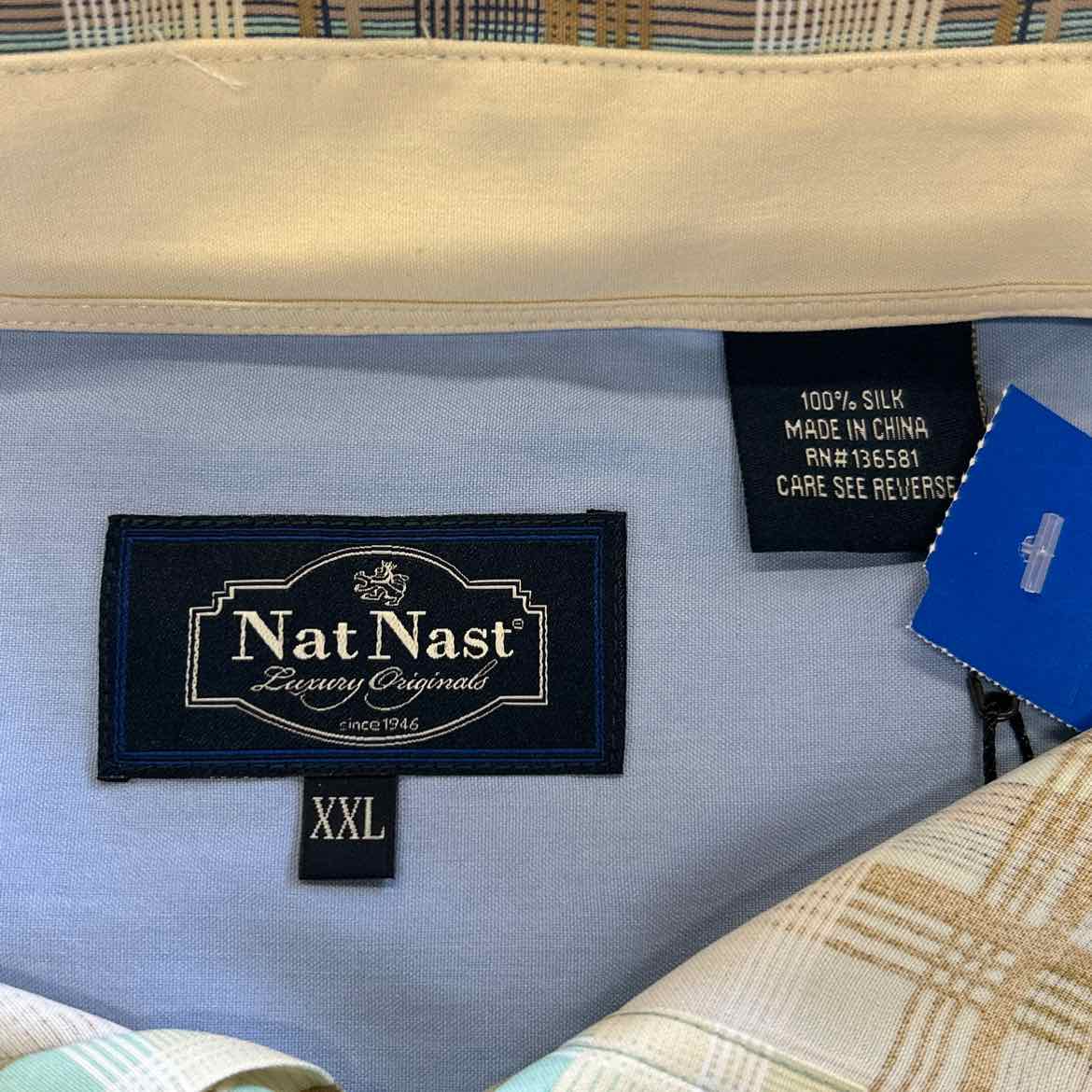 Nat Nast Size XXL Multi color Preloved MENS Button Down Shirt