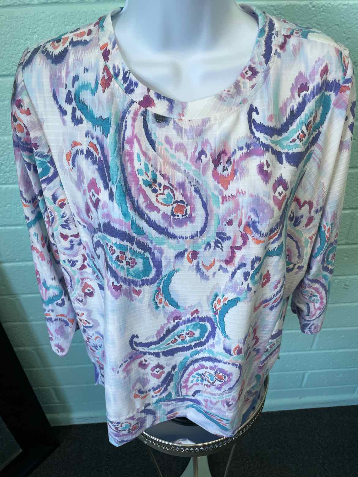 Westbound Size PL Purple/Teal Knit Top