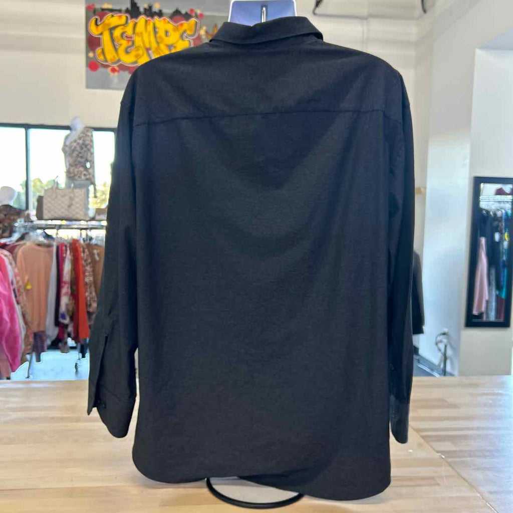 Alfani Size 32 Black MENS Button Down Shirt