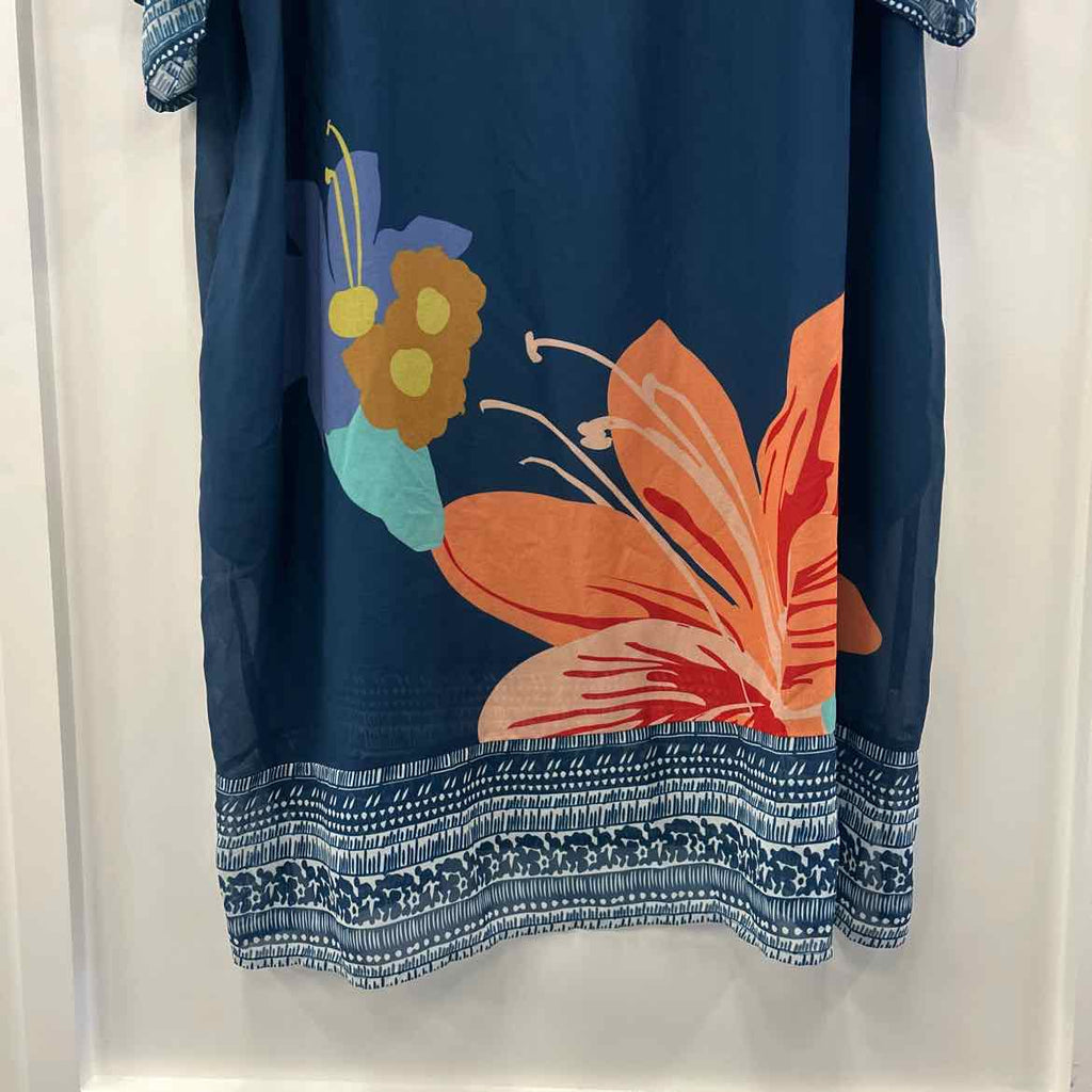 Soft Surroundings Size 2X Blue Sheer Preloved Dress