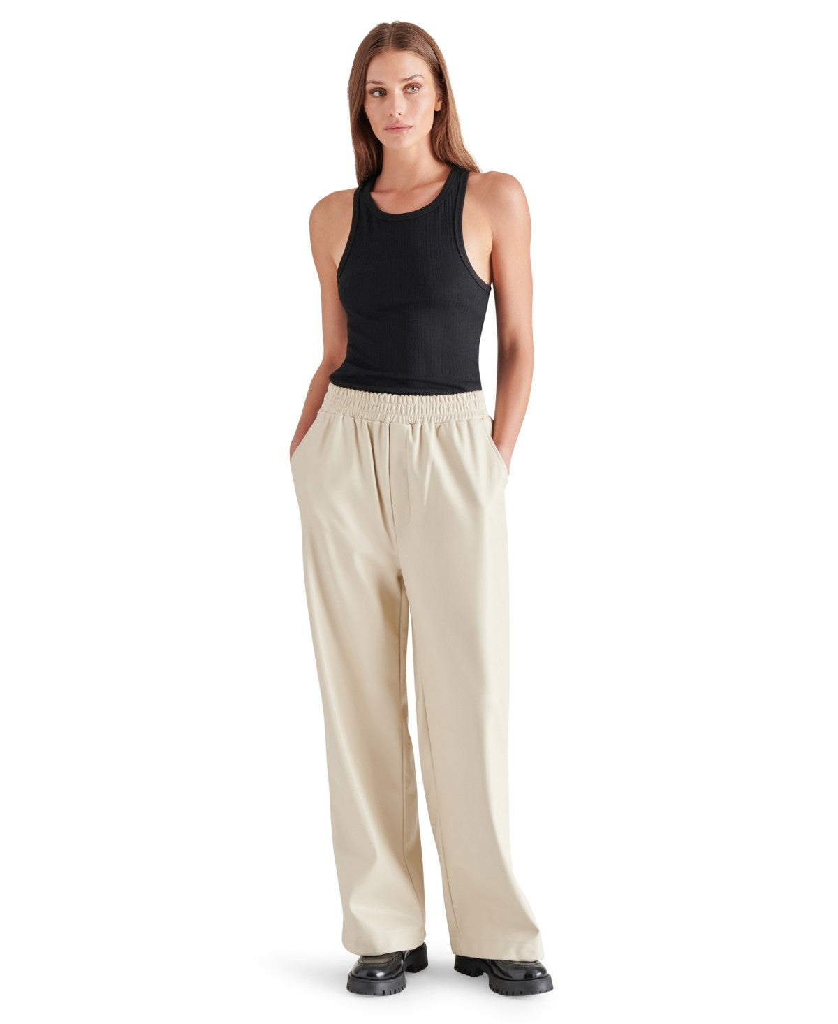 Steve Madden Women's Gilda Faux Leather Pants - Bone