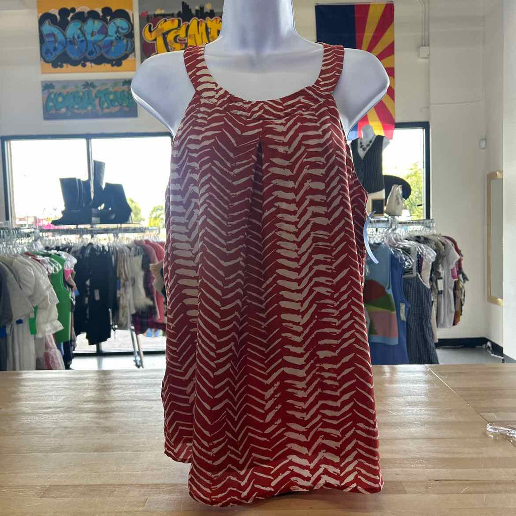 Velvet Size P Red/Cream Silk Preloved Tank