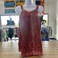Velvet Size P Red/Cream Silk Preloved Tank