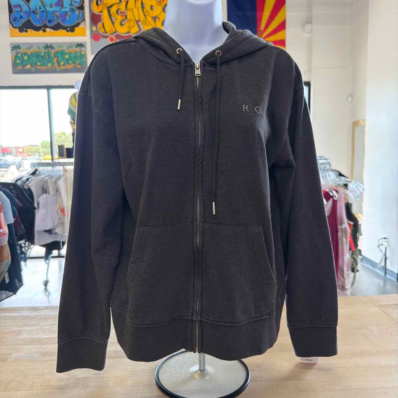 Roxy Women's Sweet Rhythm Full up Fleece Jacket, in Phantom, Size Small