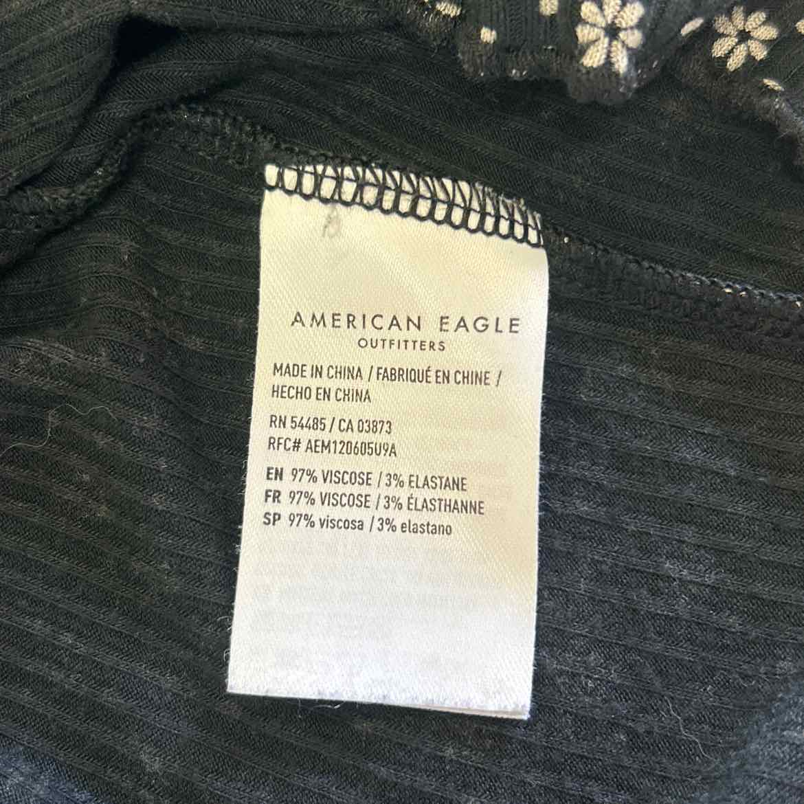American Eagle Size L Black Preloved Shirt