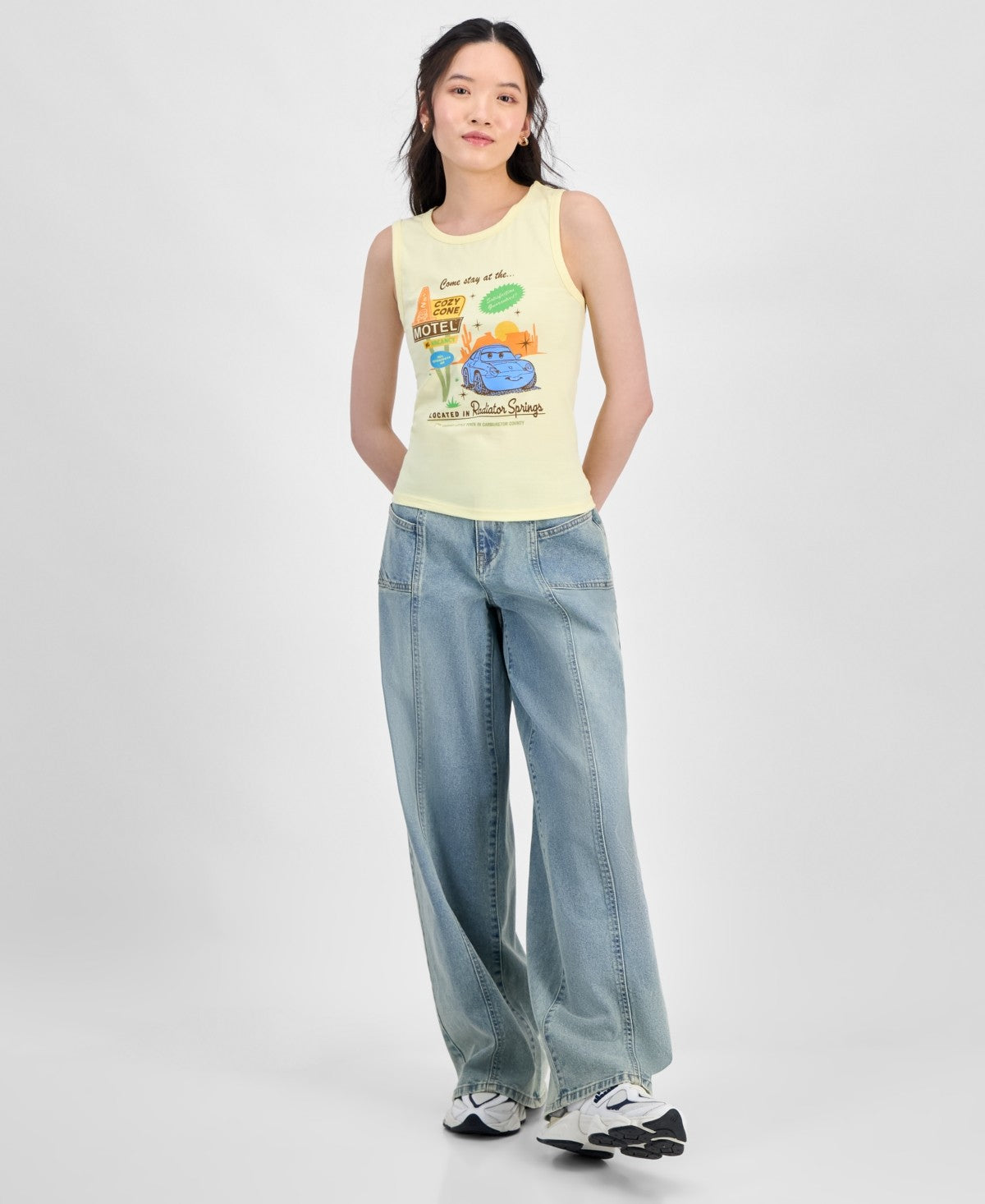 Disney Juniors' Cars Radiator Springs Graphic Tank Top - Yellow